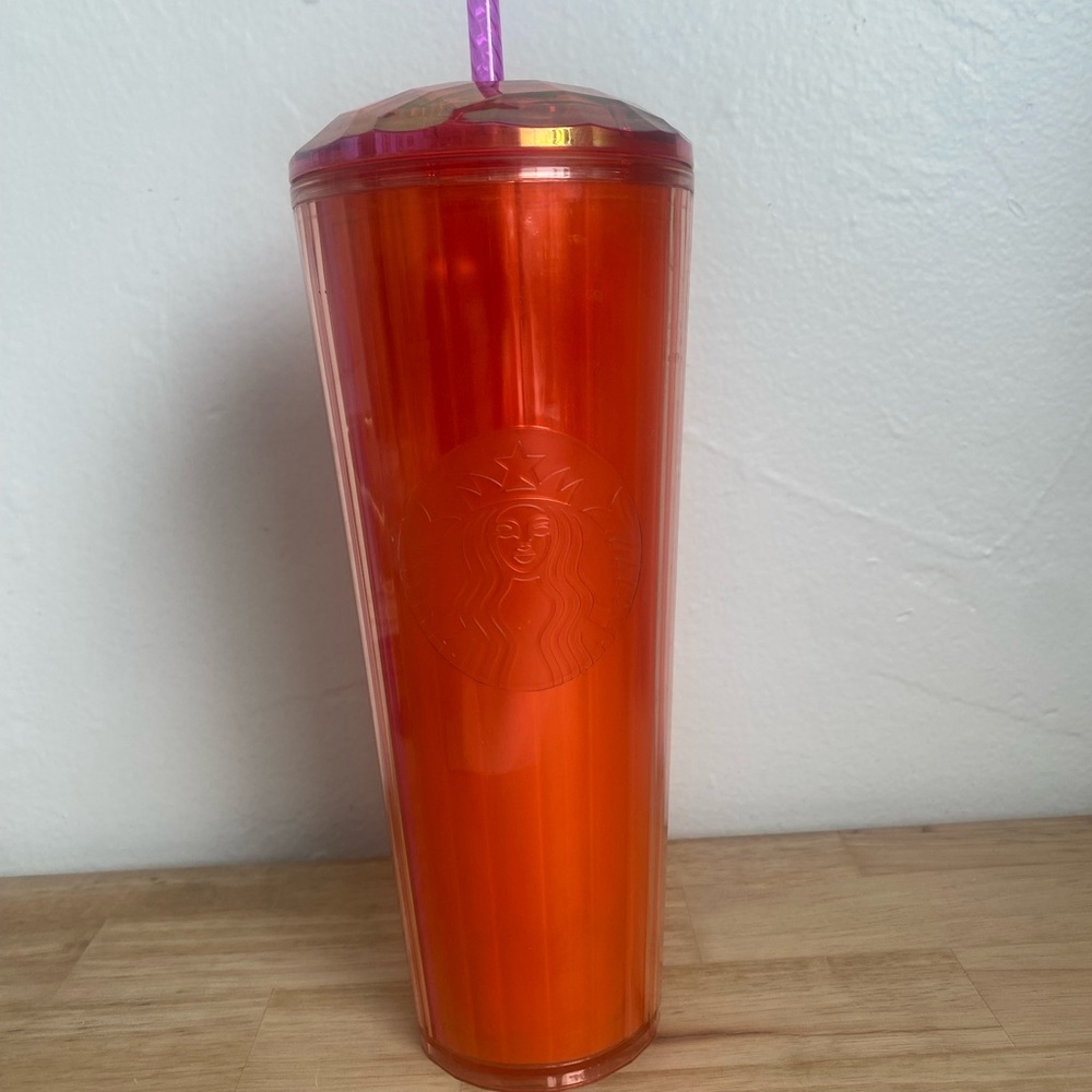 Starbucks Orange & Pink Tumbler - 24 oz